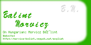 balint morvicz business card
